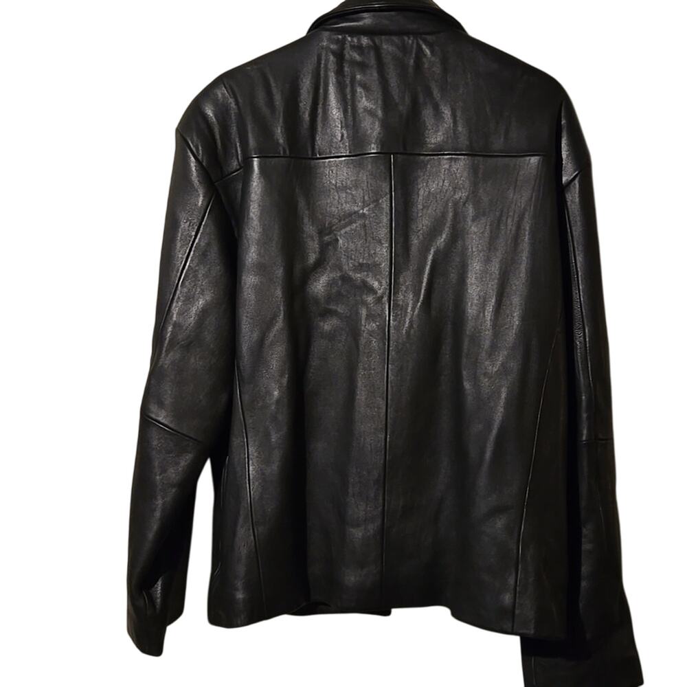 Boston Harbour Black Genuine Leather Jacket, Size Large - Picture 3 of 11